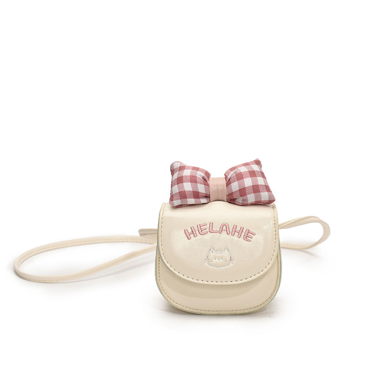 Dječja crossbody torba s mačjim mašnicama, mini princeza torba za djevojčice, PU koža, podstava od poliestera, životinjski uzorak