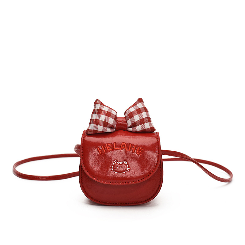 Dječja crossbody torba s mačjim mašnicama, mini princeza torba za djevojčice, PU koža, podstava od poliestera, životinjski uzorak