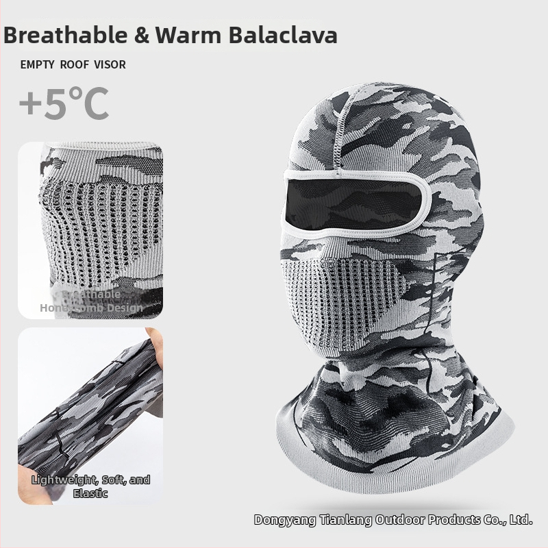 Cyklomaska s maskáčovou pletenou kapucou, nylonový materiál, na vonkajšie použitie, unisex, pre cyklistiku, motocyklový šport, rybolov, turistiku a lyžovanie