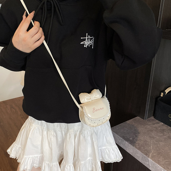 Dječja crossbody torba od PU materijala, uzor mašnica, podstava od poliestera, prozračna