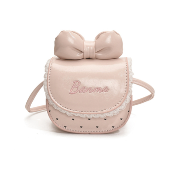 Dječja crossbody torba od PU materijala, uzor mašnica, podstava od poliestera, prozračna