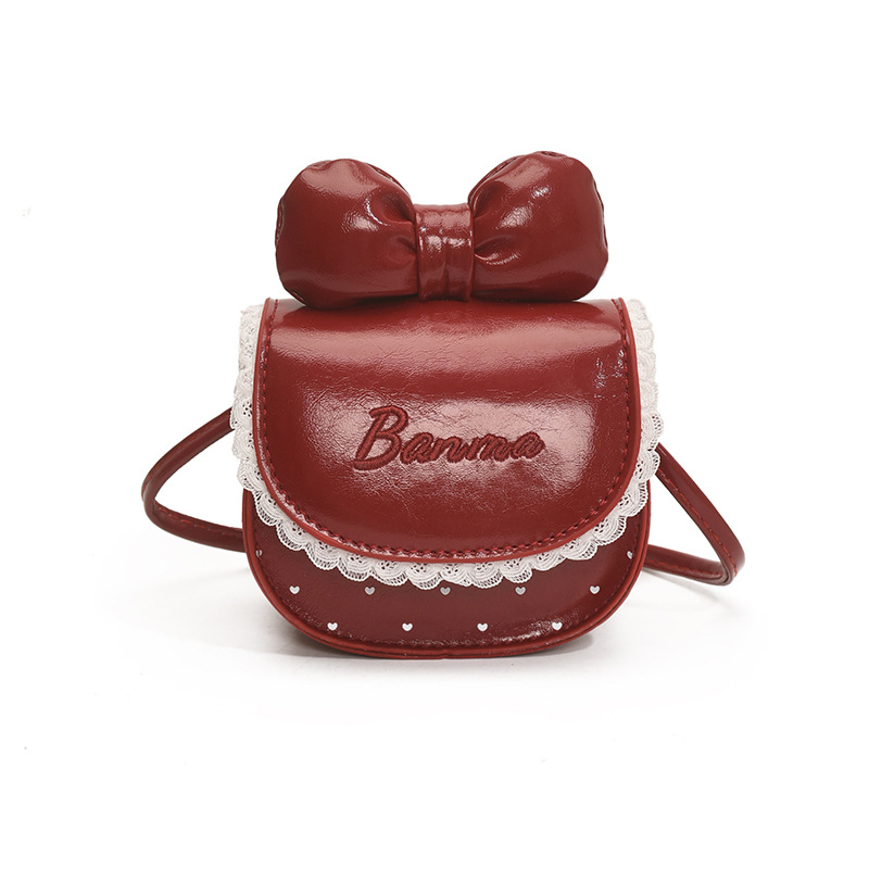 Dječja crossbody torba od PU materijala, uzor mašnica, podstava od poliestera, prozračna