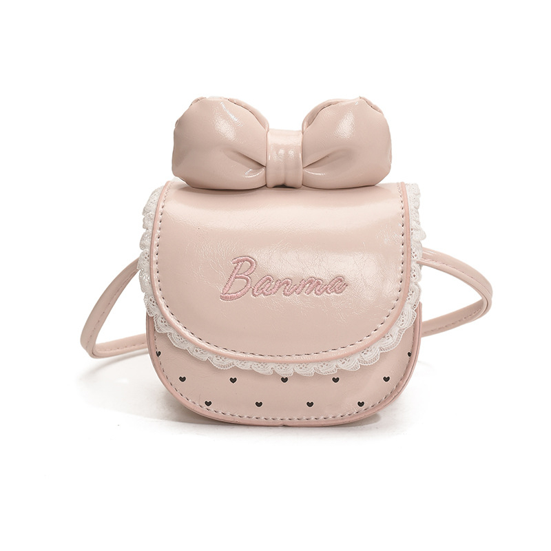 Dječja crossbody torba od PU materijala, uzor mašnica, podstava od poliestera, prozračna