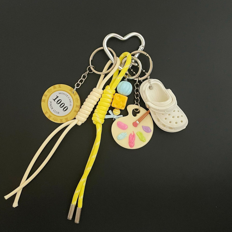 Accesoriu pentru chei cu șnur țesut, stil Ins, aliaj, Model JS-108, Marcă Hesheng, Model: Bear/Pig/Small Animal