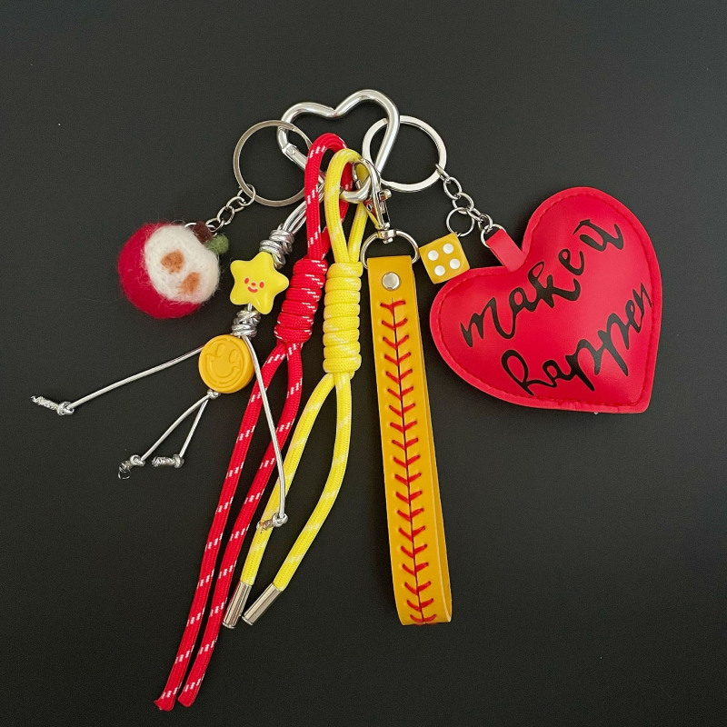 Accesoriu pentru chei cu șnur țesut, stil Ins, aliaj, Model JS-108, Marcă Hesheng, Model: Bear/Pig/Small Animal