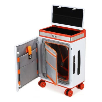 Valiză PC rigidă cu 360° roți, lacăt TSA cu parolă, port USB pentru încărcare, deschidere frontală și laterală, potrivită pentru bagaj de mână