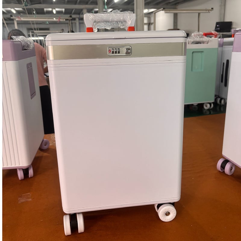 Valiză PC rigidă cu 360° roți, lacăt TSA cu parolă, port USB pentru încărcare, deschidere frontală și laterală, potrivită pentru bagaj de mână