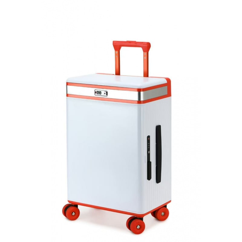 Valiză PC rigidă cu 360° roți, lacăt TSA cu parolă, port USB pentru încărcare, deschidere frontală și laterală, potrivită pentru bagaj de mână