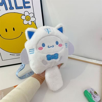 Dječja pliš torbica preko ramena, uzorak životinja, ultralagana, podstava od poliestera, stil dječjeg crtanog lika
