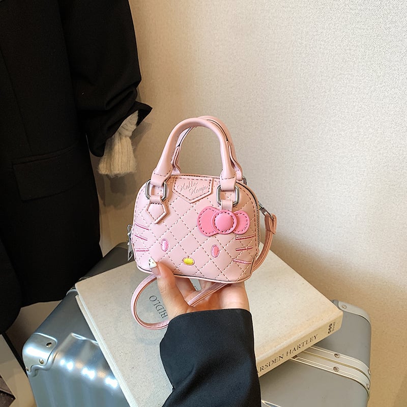 Dječja torbica preko ramena s mačjim motívom, PU+denim, vodootporna, unutarnja podstava od poliestera, anime karikature uzorak