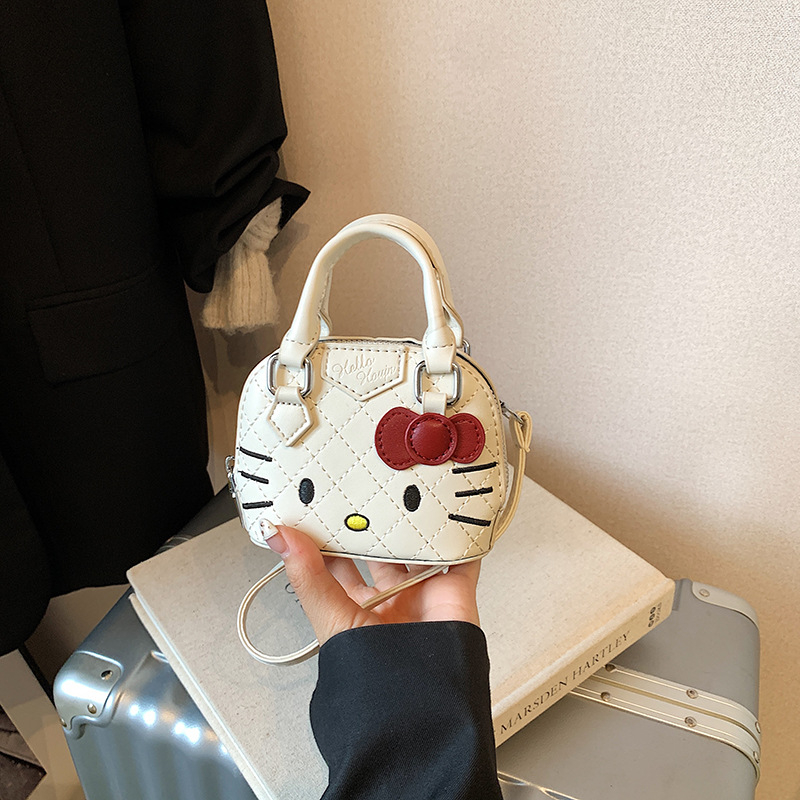 Dječja torbica preko ramena s mačjim motívom, PU+denim, vodootporna, unutarnja podstava od poliestera, anime karikature uzorak