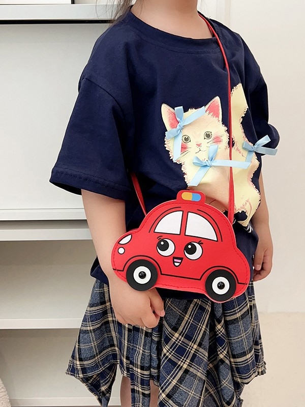 Dječja crossbody torba za dječake i djevojčice, anime automobil dizajn, PU materijal, prozračna i ultra lagana, zaštita kralježnice