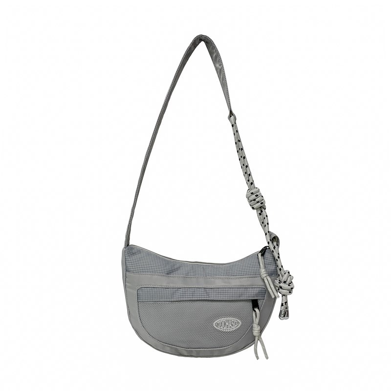 Dječja nylon Crossbody torba – unisex, za vrtić, polukružnog oblika dumpling stila, šavni uzorak, podstava od poliestera, svakodnevna uporaba, proljeće 2025