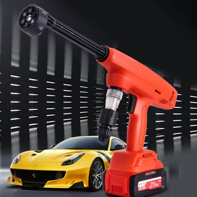 Shenxin Безжична водоструйка с високо налягане за миене на автомобили, презареждаема литиева батерия, преносим домашен инструмент за почистване