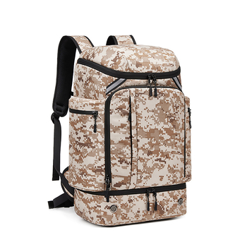 Outwalk Outdoor камуфляж раница за походи с геометричен модел, Oxford плат, мъжка раница в армейски стил за планински преходи, код 7716-1, дишаща и водоустойчива