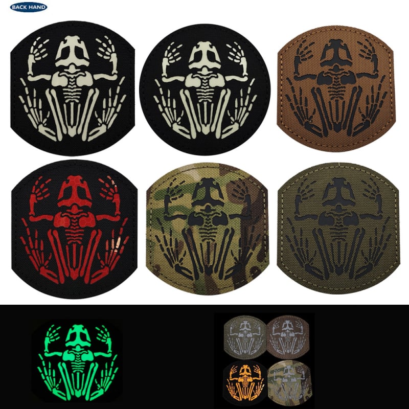 Back Hand neilona Velcro rokas josla ar galvaskausa vardes motīvu, atstarojoša un luminescējoša