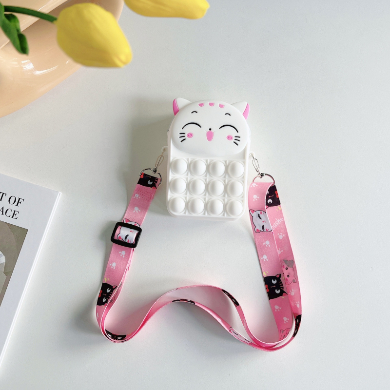 Dječja silikon torbica sa crossbody remenom, slatki crtani dizajn, novčanik s 1 preklopom