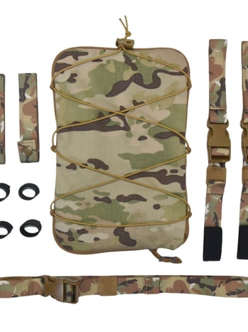 Чанта за газова маска на крак с разширяемо отделение, тактическа жилетка и раница, камуфляж