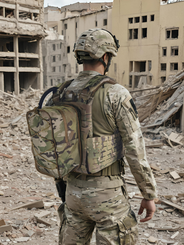 Чанта за газова маска на крак с разширяемо отделение, тактическа жилетка и раница, камуфляж