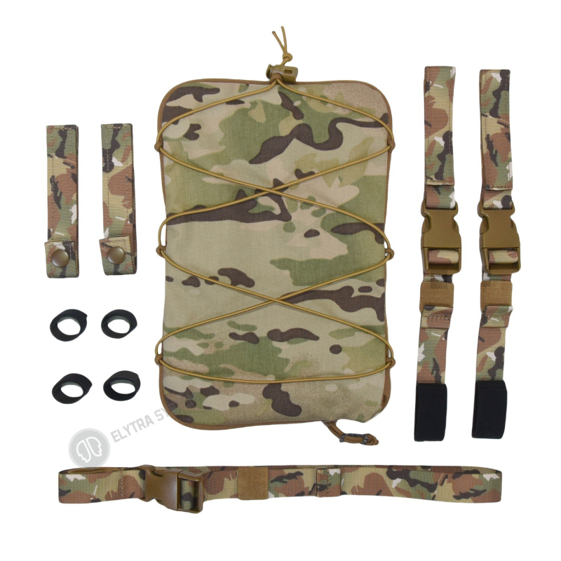 Чанта за газова маска на крак с разширяемо отделение, тактическа жилетка и раница, камуфляж