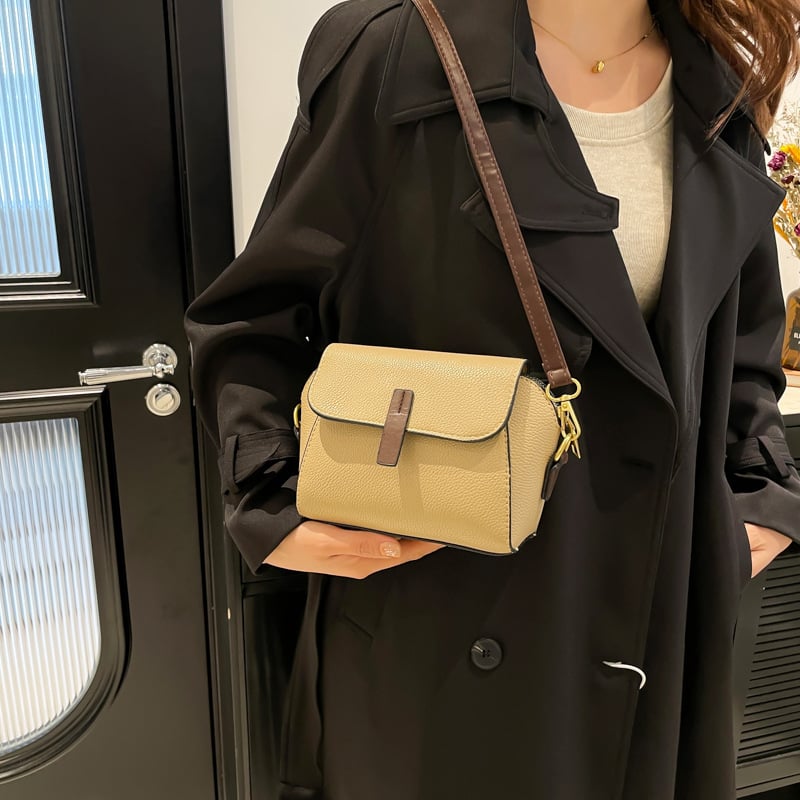 Crossbody torba od PU-a, gradski stil, vodoravan kvadratni oblik, zatvaranje zipom, poliester podstava