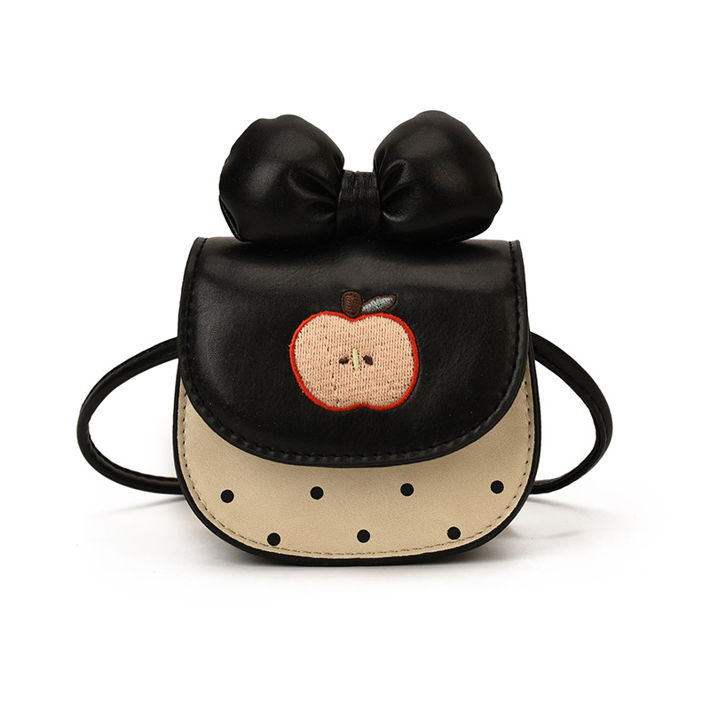 Dječja crossbody torba s dizajnom jabuke mašne, PU materijal, street style, zaštita kralježnice, pogodno za osnovnu školu