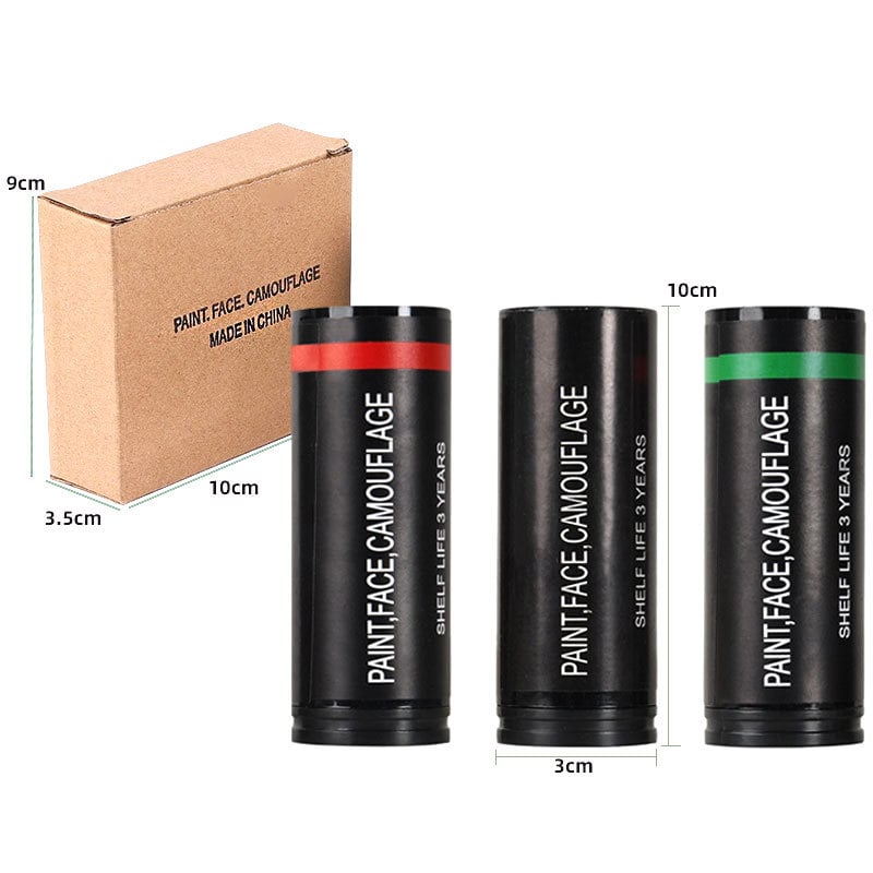 Qixi комплект за боядисване на тяло и лице – восък, вазелин и бяло масло; 3 части в кутия; за външни полеви приложения