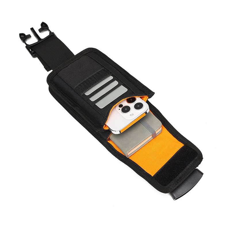 Két rétegű mobiltelefon övtáska — ultra könnyű, Oxford anyag, kártyatartóval, 2 telefon befogadására