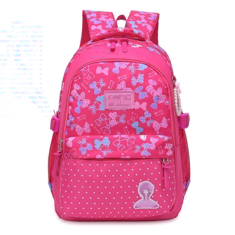 Раница за ученичка от началното училище в корейски стил принцеса, найлонова, обем под 20 л, дишаща, водоустойчива и против кражба