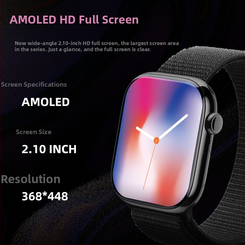 Ceas inteligent S10 cu ecran AMOLED, autonomie baterie 15–21 zile, rezistență la apă pentru înot, plăți NFC, monitorizarea ritmului cardiac