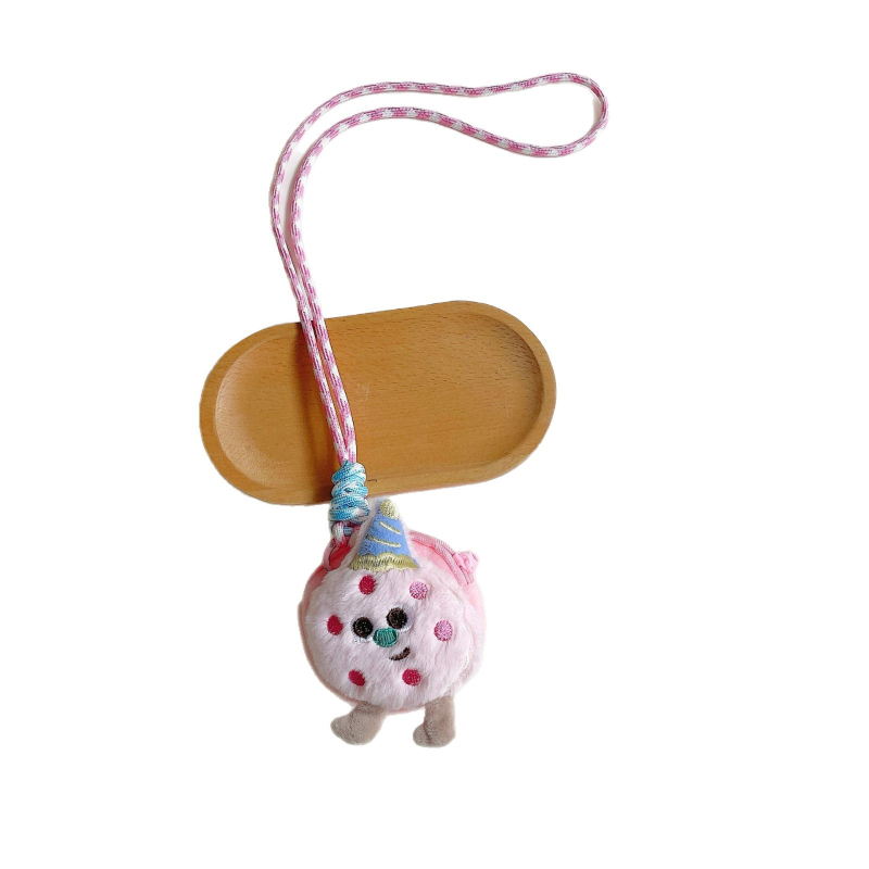 Dječja torbica za nošenje oko vrata s plišanim dizajnom keksa — unisex, za predškolsko doba, bez podstave, za pohranu, izlazi jeseni 2025