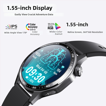 F210 Pametni sat s kružnim zaslonom – praćenje otkucaja srca, sna, krvnog tlaka i SpO2, Bluetooth pozivi, 7–14 dana trajanja baterije, kućište od titanija