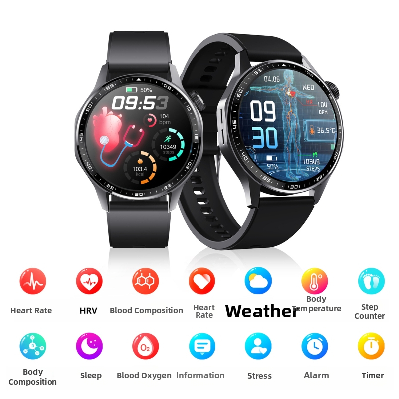 F210 Pametni sat s kružnim zaslonom – praćenje otkucaja srca, sna, krvnog tlaka i SpO2, Bluetooth pozivi, 7–14 dana trajanja baterije, kućište od titanija