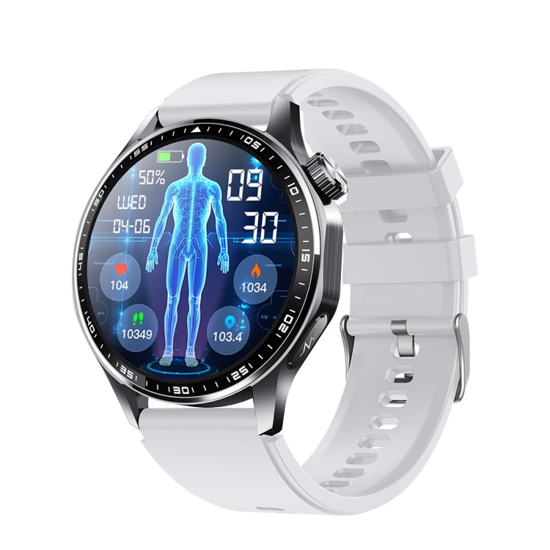 F210 Pametni sat s kružnim zaslonom – praćenje otkucaja srca, sna, krvnog tlaka i SpO2, Bluetooth pozivi, 7–14 dana trajanja baterije, kućište od titanija