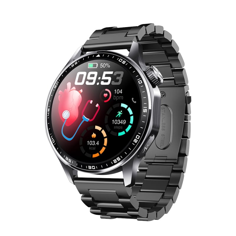 F210 Pametni sat s kružnim zaslonom – praćenje otkucaja srca, sna, krvnog tlaka i SpO2, Bluetooth pozivi, 7–14 dana trajanja baterije, kućište od titanija