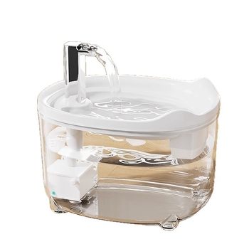 Φοντάν νερού κατοικίδιών με διαφανή κυκλοφορία νερού, ήσυχη λειτουργία, ευφυής προστασία ενάντια σε ξηρό κάψιμο, κατάλληλο για γάτες και σκύλους, πλήρως αυτοματοποιημένο — PJY-001, 500 g