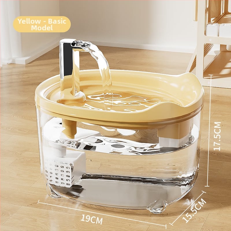 Φοντάν νερού κατοικίδιών με διαφανή κυκλοφορία νερού, ήσυχη λειτουργία, ευφυής προστασία ενάντια σε ξηρό κάψιμο, κατάλληλο για γάτες και σκύλους, πλήρως αυτοματοποιημένο — PJY-001, 500 g