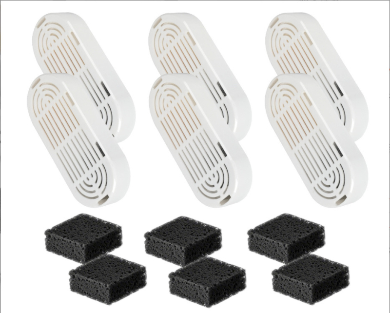 Petwant Element filtrant universal cu carcasă din plastic pentru dozatorul automat de apă pentru animale de companie – pliabil, detașabil, compatibil cu pisici și câini