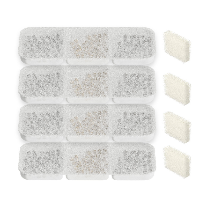 Petwant Element filtrant universal cu carcasă din plastic pentru dozatorul automat de apă pentru animale de companie – pliabil, detașabil, compatibil cu pisici și câini