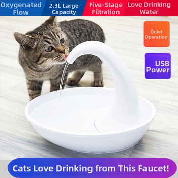 PioneerPet Swan Distribuitor de apă pentru animale de companie – pentru câini și pisici, detașabil, greutate 0,65 kg