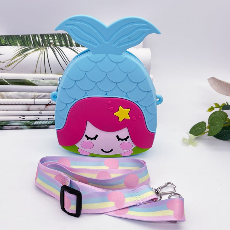 Силиконов монетник за момичета с русалка — карикатурен дизайн, водоустойчив, износоустойчив, без подплата