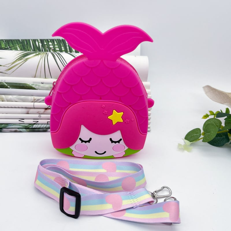 Силиконов монетник за момичета с русалка — карикатурен дизайн, водоустойчив, износоустойчив, без подплата