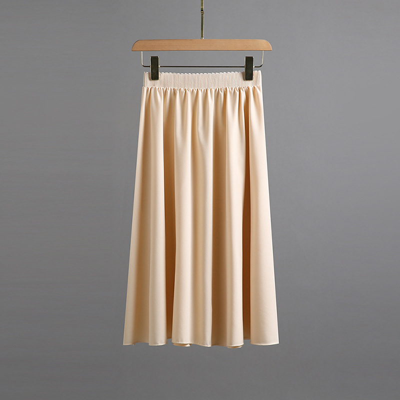 Вътрешна дантелена подплата, Milk Silk плат със спандекс-полиестерова смес, А-линия, средна дължина, висока еластичност