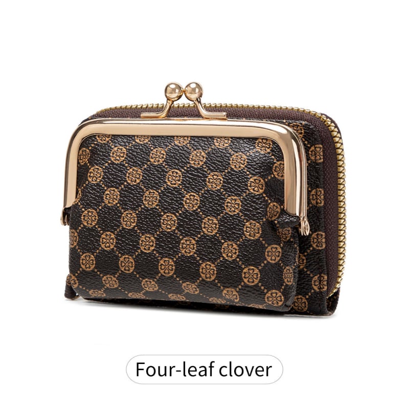 Дамски монетник с plaid модел, PU материя, подплатен полиестер, множество отделения за карти, издръжлив на износване, Charm Infinite