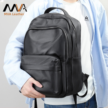 Rucsac din piele naturală de nivel superior pentru bărbați, 20-35L, încăpe laptop de 15 inch, panou dorsal ergonomic, impermeabil