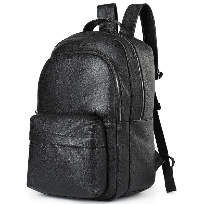 Rucsac din piele naturală de nivel superior pentru bărbați, 20-35L, încăpe laptop de 15 inch, panou dorsal ergonomic, impermeabil