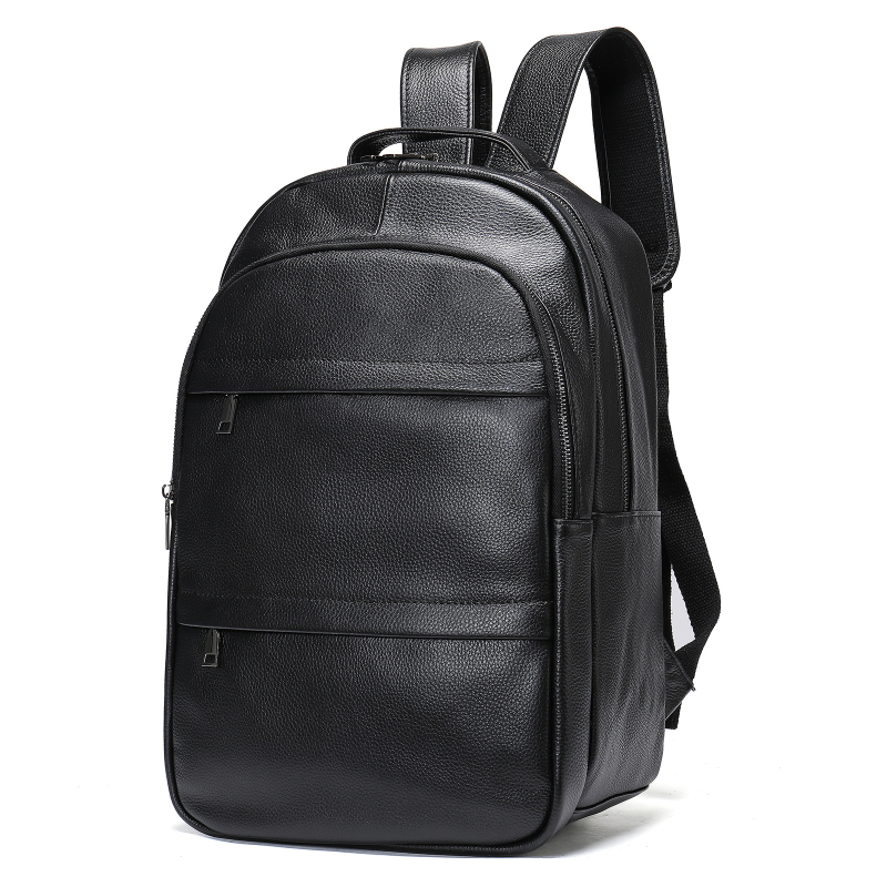 Rucsac din piele naturală de nivel superior pentru bărbați, 20-35L, încăpe laptop de 15 inch, panou dorsal ergonomic, impermeabil