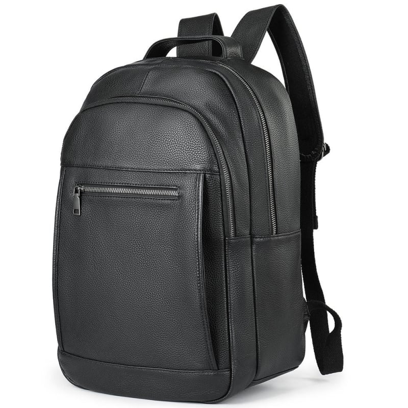 Rucsac din piele naturală de nivel superior pentru bărbați, 20-35L, încăpe laptop de 15 inch, panou dorsal ergonomic, impermeabil