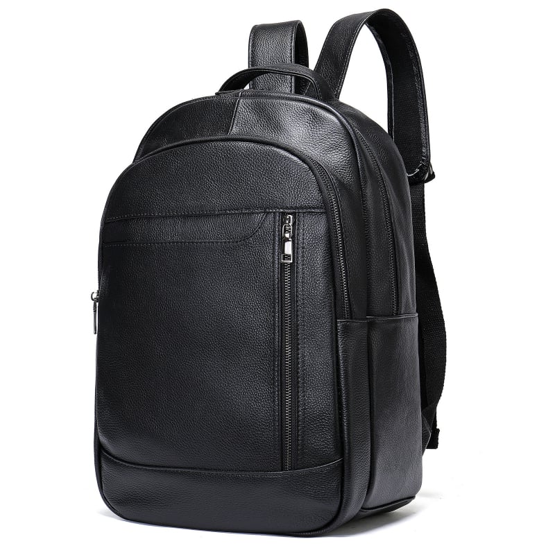 Rucsac din piele naturală de nivel superior pentru bărbați, 20-35L, încăpe laptop de 15 inch, panou dorsal ergonomic, impermeabil