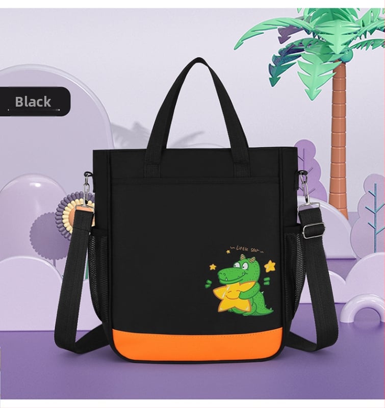 Училищна чанта с карикатурен животински принт, Oxford плат, капацитет до 20 л, цип за отваряне